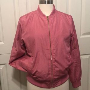 Pink lightweight bomber jacket
